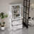 Tall Cabinet Bathroom Storage Freestanding Cabinet With Glass Door,2-Drawers And Adjustable Shelves-715124921
