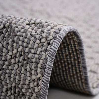 Tapis 2 x 8 médaillons blanc / teint, ne perd pas ses poils, durable, convient au bureau à domicile, nécessite peu d'entretien de la chambre de bébé, convient au salon et aux salles à manger
