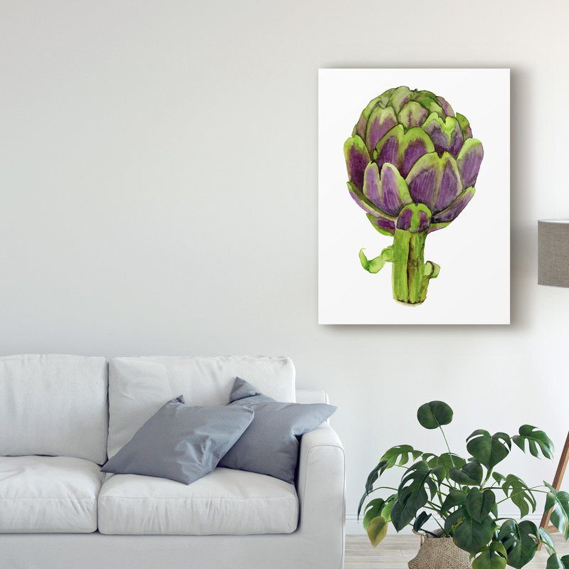 « veggie i », reproduction de peinture à l’aquarelle sur toile tendue, H 24 po x l 18 po x P 2 po