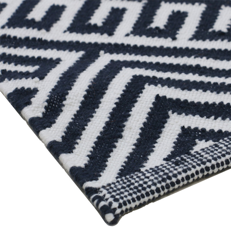 Wowza Geometric Area Rug in Black/White, Runner 2'6" x 9'
