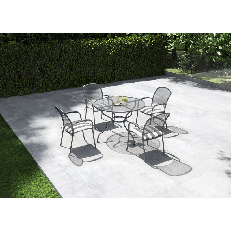 4 - Person Patio Dining Set with Round Table , Cushions Included