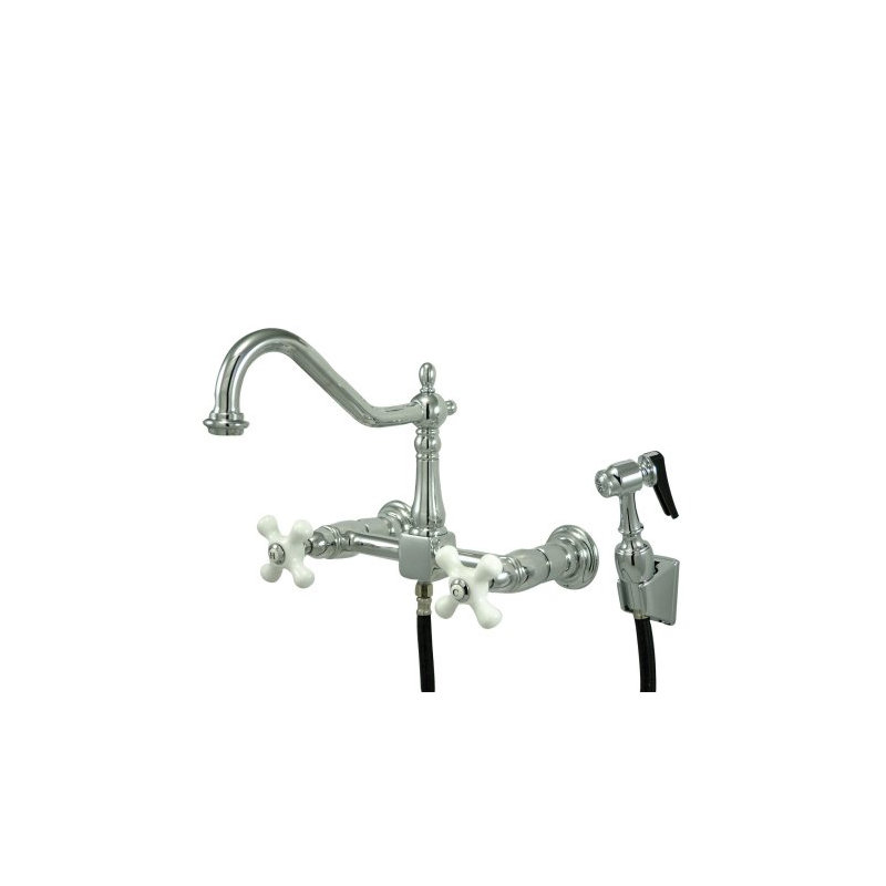 Distributeur d’eau chaud & froid avec jet latéral Heritage, Chrome poli