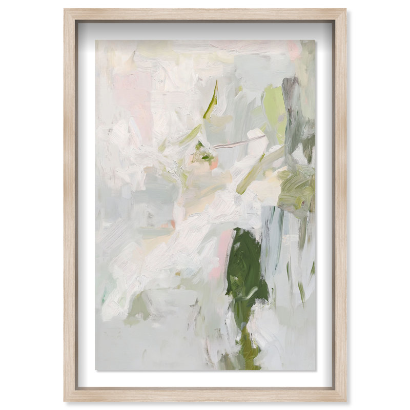 Frosted Foliage Shadowbox Abstract Print by Oliver Gal, Black Frame, 10 x 15, Natural Oak Frame, 55.5"H x 37.5"W