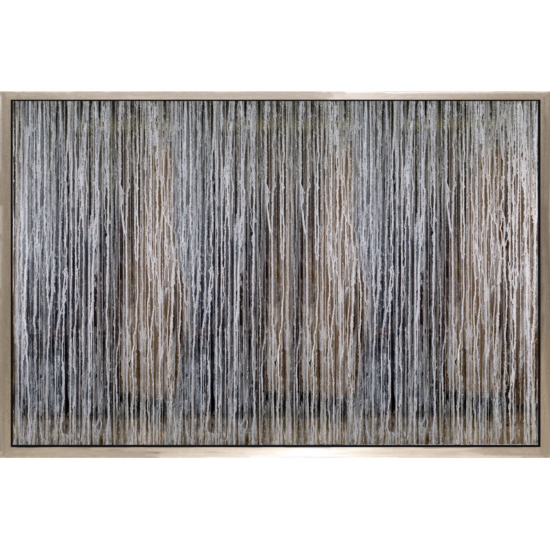 Silver Rain Painting, 40" H x 60" W