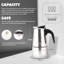 Cafetière à espresso en acier inoxydable de 6 tasses de 10,1 oz. Pot à moka compatible avec l'induction