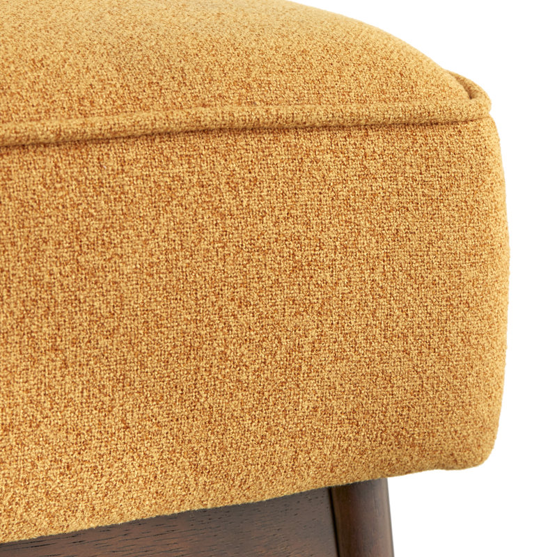 Fauteuil rembourré avec repose-pieds Berthiaume, Polyester jaune