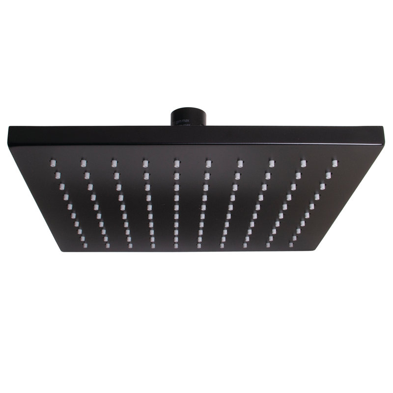 Pomme de douche en pluie 2,5 gpm Kubos, Noir mat, 2.5