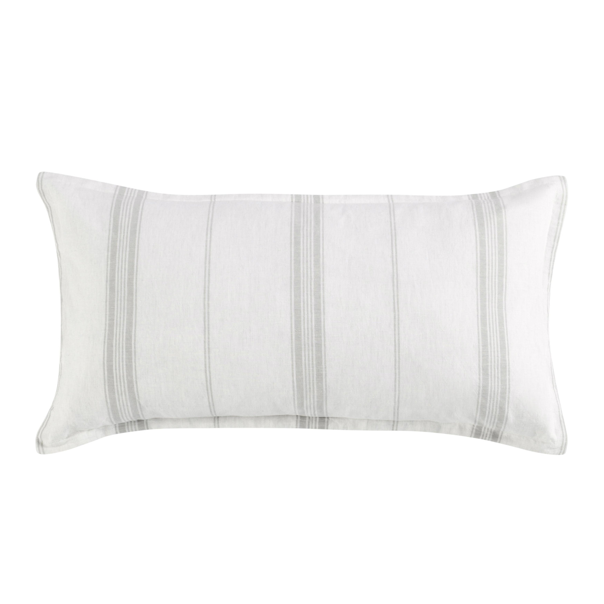 Fleta Stripe Cotton Blend Sham, White/Gray Stripe, King