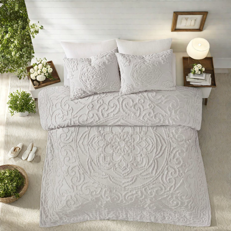 Tufted Cotton Bedding Sets, King Cal King Boho Medallion For Home
