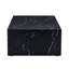 39 Inch Modern Black Marble Texture Coffee Table - Luxury Rectangular MDF Accent Table For Living Room | Gift Idea