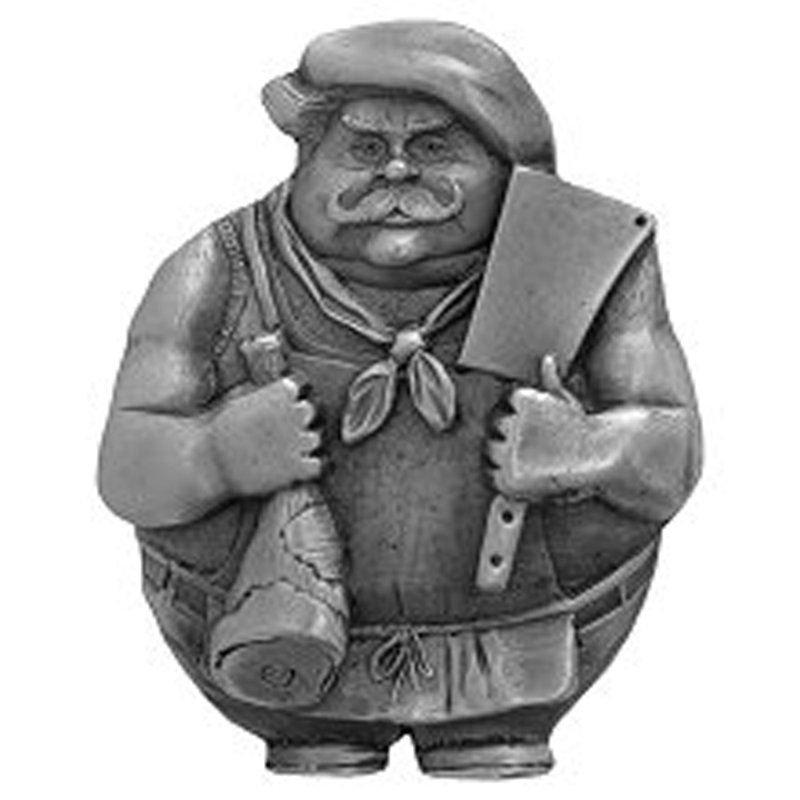 Fun in the Kitchen Butcher Magnet, Antique Pewter