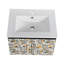 Meuble-lavabo mural 24 po avec lavabo en céramique et porte d'armoire à fermeture en douceur, ensemble KD