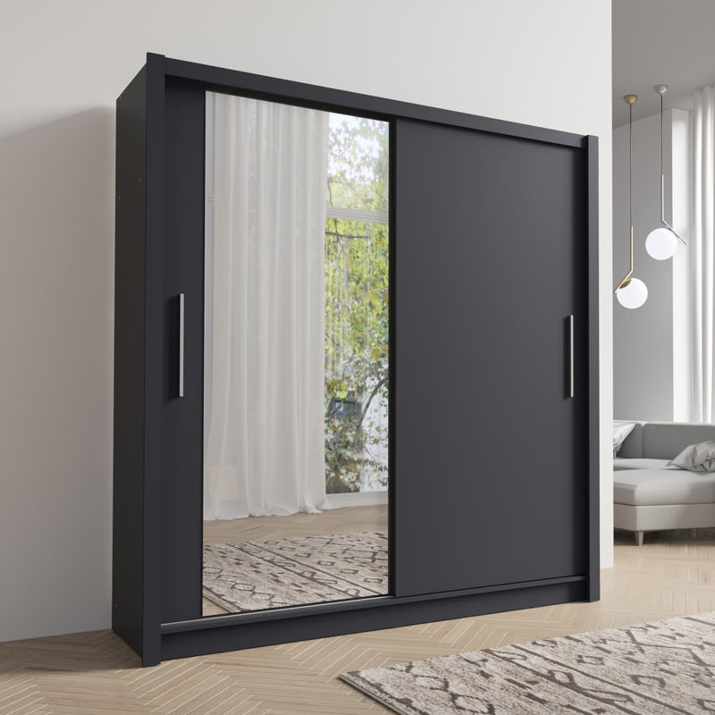 Baku 2 Door Manufactured Wood Wardrobe, Graphite