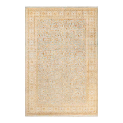 Keenan One-of-a-Kind Traditional Hand-Knotted Light Blue/Ivory Area Rug 6'1" x 9'2"