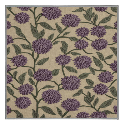 Tapis botanique brun lavable à la machine
