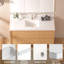 Ensemble de meuble-lavabo flottant 48 po avec plateau en marbre et lavabo simple encastré, texture rotin 48 po