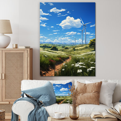 Wind Turbines Sailing The Sky II, reproduction d'art sur toile