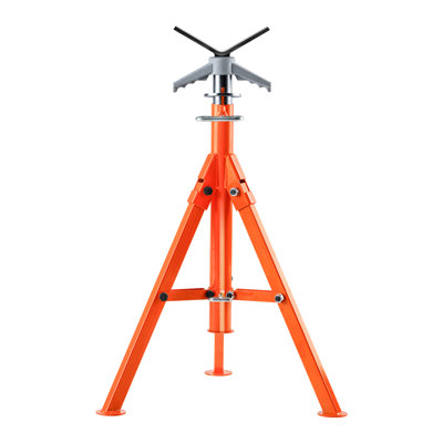 Pipe Stand, 1134 kg Heavy Duty Pipe Stands, 69.1-132.1 cm Height Adjustable V Head Pipe Stand, 45# Steel Folding Stand for 1.3-30.5 cm Pipes