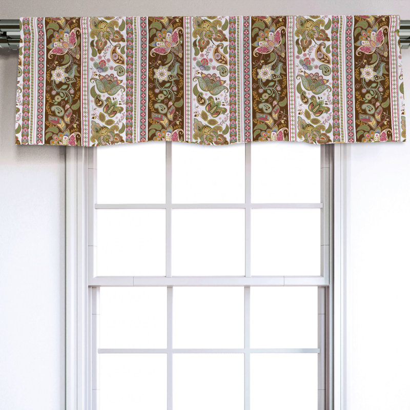 Sateen Floral Ruffled Window Valance