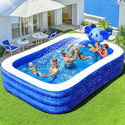 Piscine gonflable avec arroseur, piscine gonflable éléphant améliorée