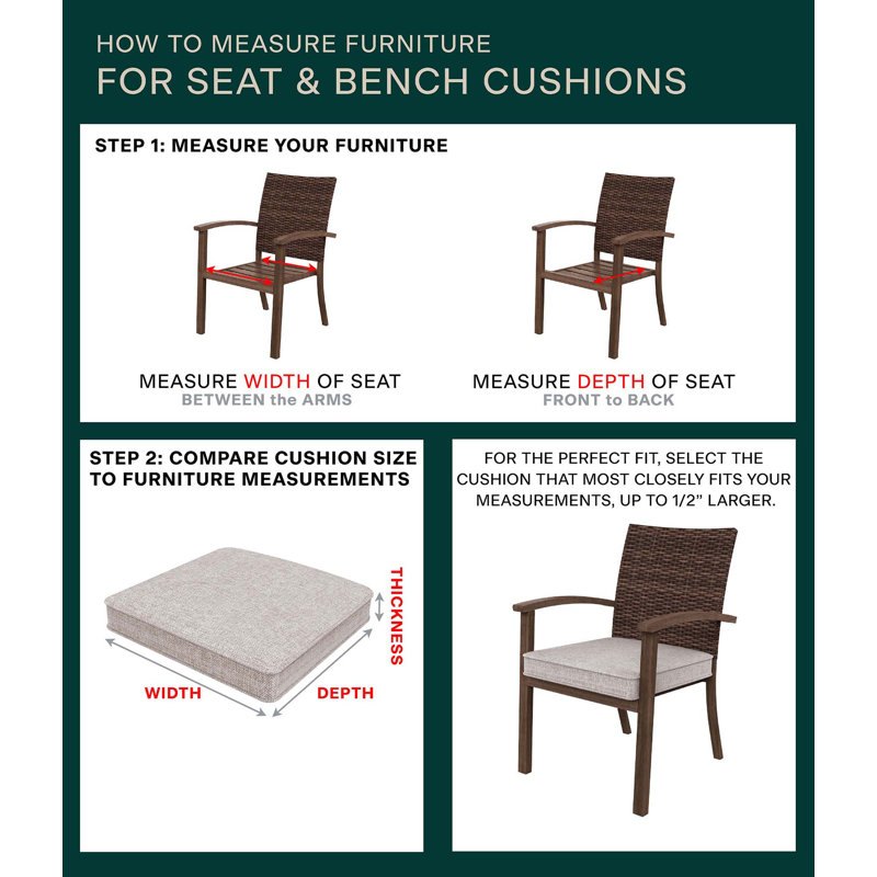 Meridian Outdoor Square Dining Seat Cushion, Wheat, 18" W x 17.5" D