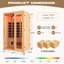 Sauna infrarouge pour 2 personnes avec chauffage à spectre complet - Sauna sec d'intérieur avec 5 panneaux de carbone, 1 tube de carbone, une barre d'oxygène et 7 bandes lumineuses de couleur, fabriqué à partir de pruche du Canada, 110 V