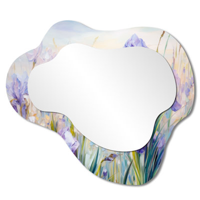 Miroir décoratif Cottage - ondulé mauve, imprimé métal