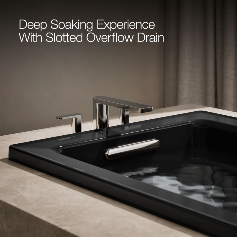Archer® 66" X 32" Drop-In Whirlpool, Black