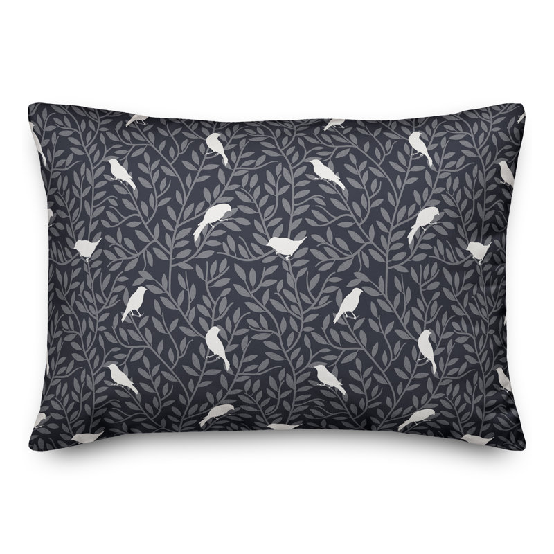 Coussin décoratif intérieur / extérieur en polyester à imprimé animal, H 14 po x l 20 po, Bleu marine