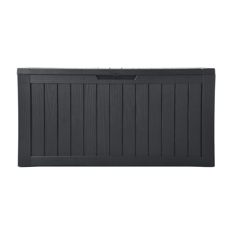 Edrosie Inc 46.3'' W 80 Gallons Water Resistant Resin Lockable Deck Box, Black
