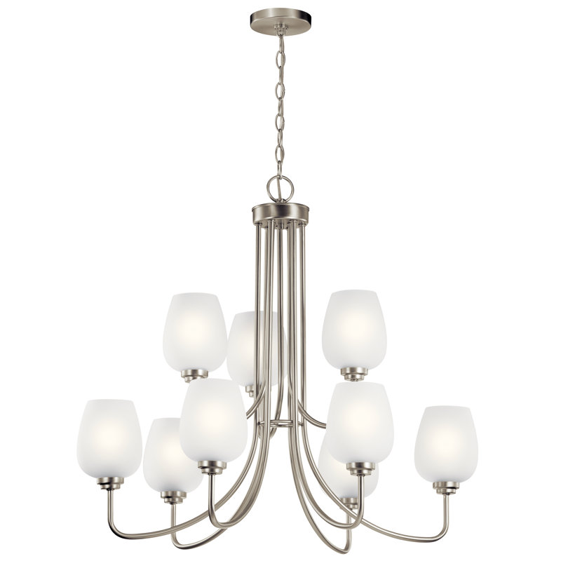 3 - Light Classic / Traditional Chandelier, Brushed Nickel