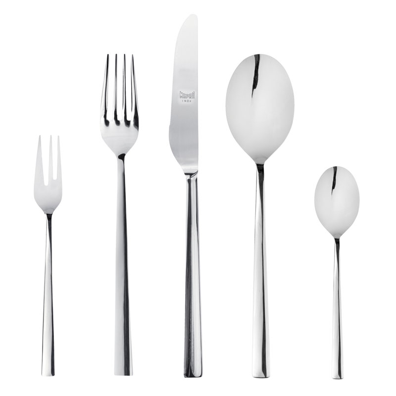 Ensemble de couverts Atena avec fourchettes à gâteaux - 30 pièces - Acier inoxydable