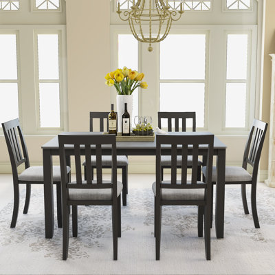 6 - Person Solid Wood Four Leg Dining Set