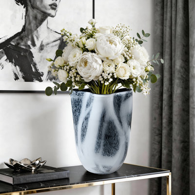 Irregular Hand-blown Colored Glaze Vase；Table Vase；Wide-mouth Vase；Modern Sculptural Vase