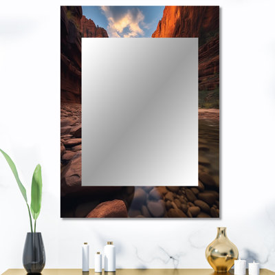 Zion National Park Utah - Utah - miroir mural décoratif, grand miroir gris, impression sur métal