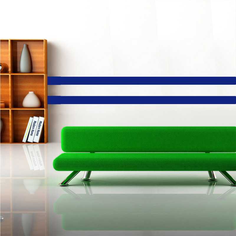 Adhésif décoratif rayures simples, Bleu foncé