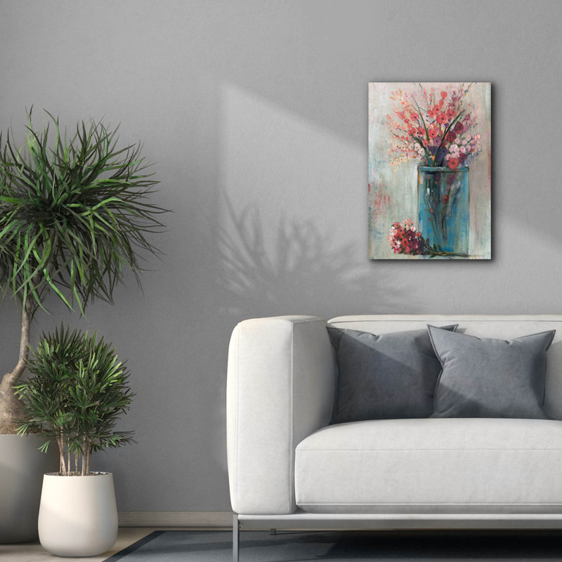 «Blue Jar I» par Tim O'toole, art mural sur toile, H 26 po x l 18 po x P 0,75 po