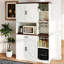 Rangement de cuisine 71 po avec support interne pour porte, tablettes réglables et prise de courant - Buffet garde-manger Smart Design, support en verre, solution multifonction AC