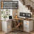 Farmhouse 59" L-Shaped Executive Desk With Drawers-1941359867