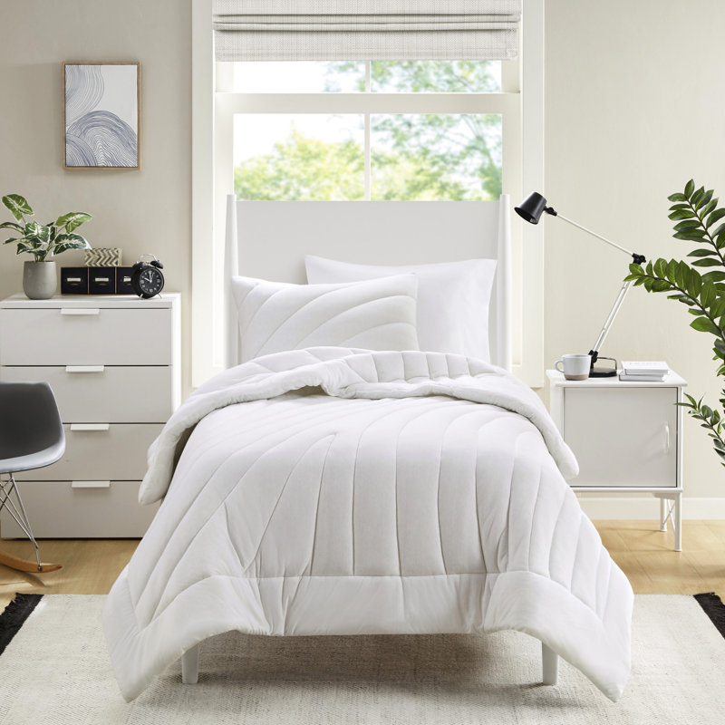 Édredon 3 pièces double / grand - blanc, rembourrage de 350 g / m² et confortable