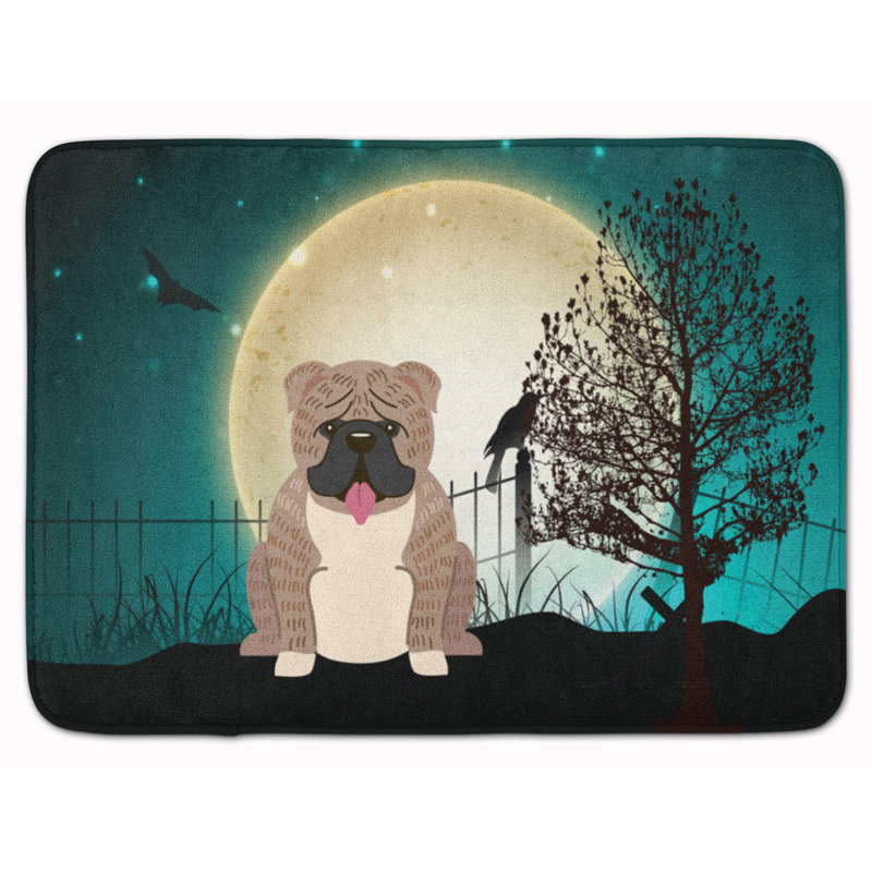 Tapis pour salle de bain en mousse à mémoire bringé english bouledogue Eila