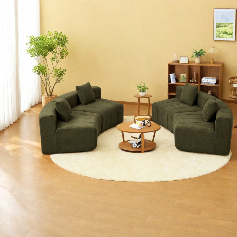 Canapé modulaire courbé vert