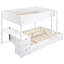 Lit simple superposé avec bureau et rangement blanc