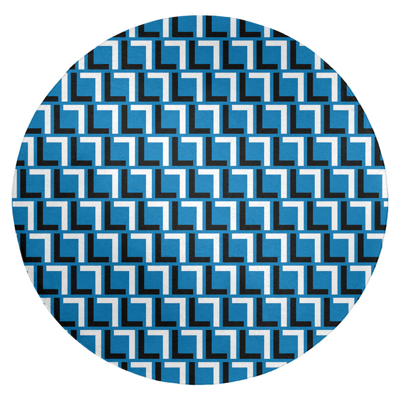 Geometric Indoor Rug, Round 5'