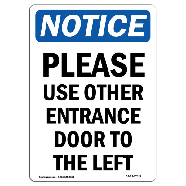 Signmission Please Use Other Entrance Door Sign 