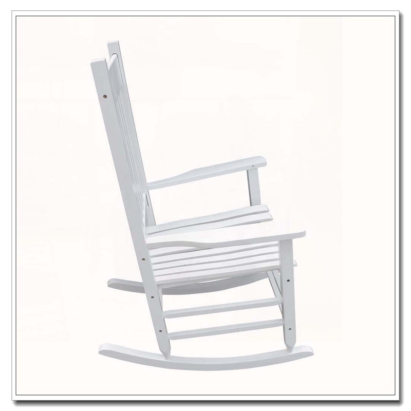 Chaise berçante en bois massif, Blanc