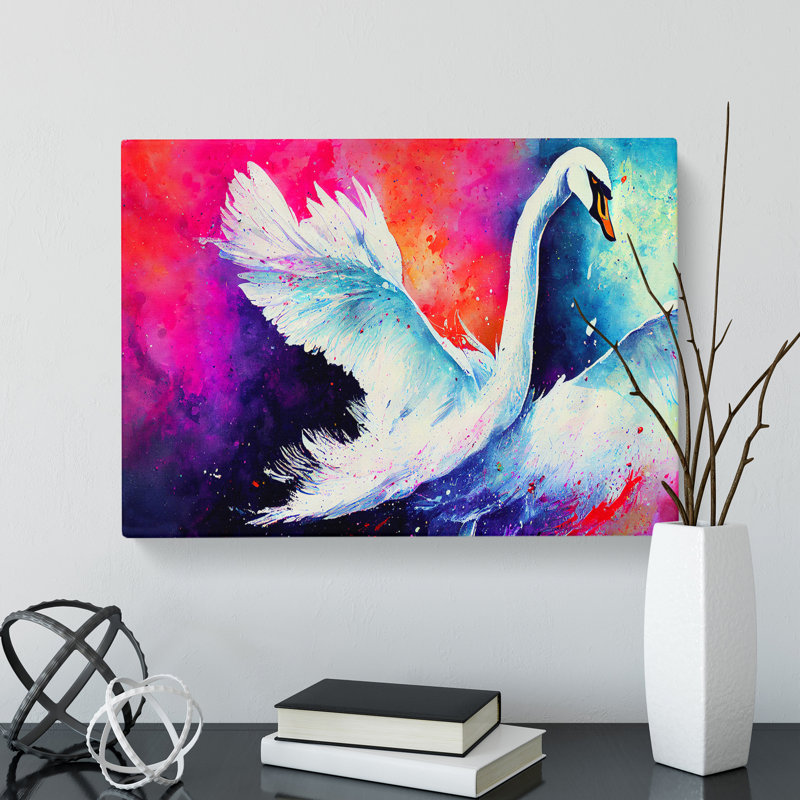 Swan Splash Vol.4 Abstract - Wrapped Canvas, 50cm H x 76cm W x 3cm D