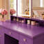 Meuble-lavabo à trois volets avec lumière DEL - 9 tiroirs, finition mauve, l 43,3 po