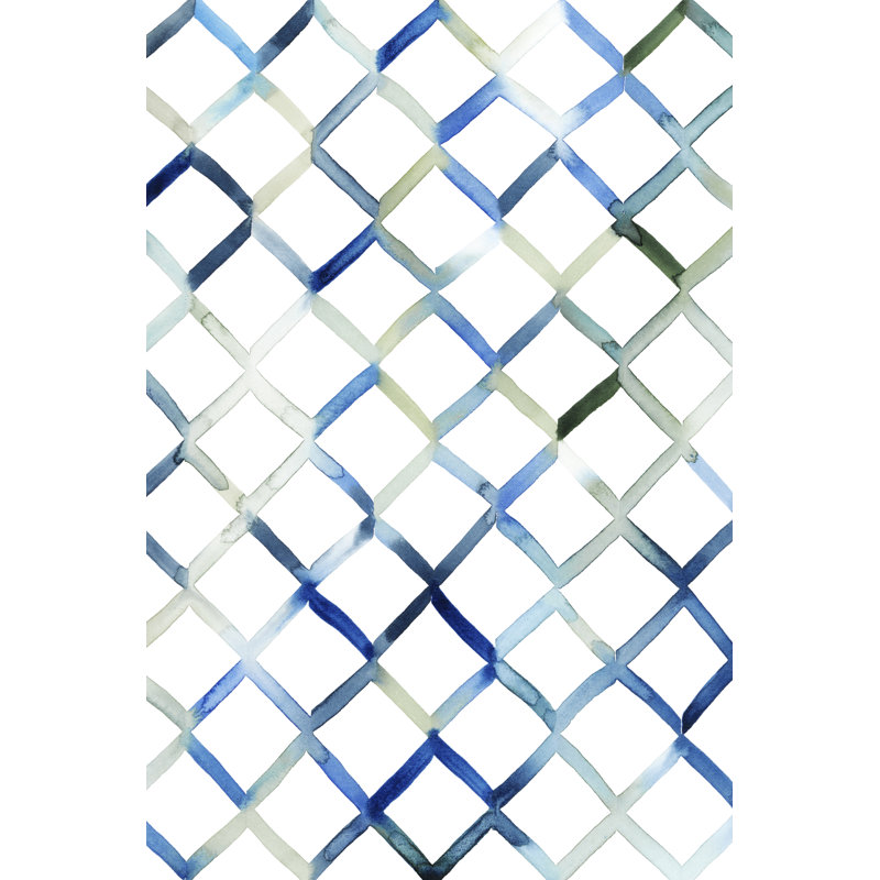 Sea Lattice I by Grace Popp - Painting, 76cm H x 51cm W, Black Floater Framed