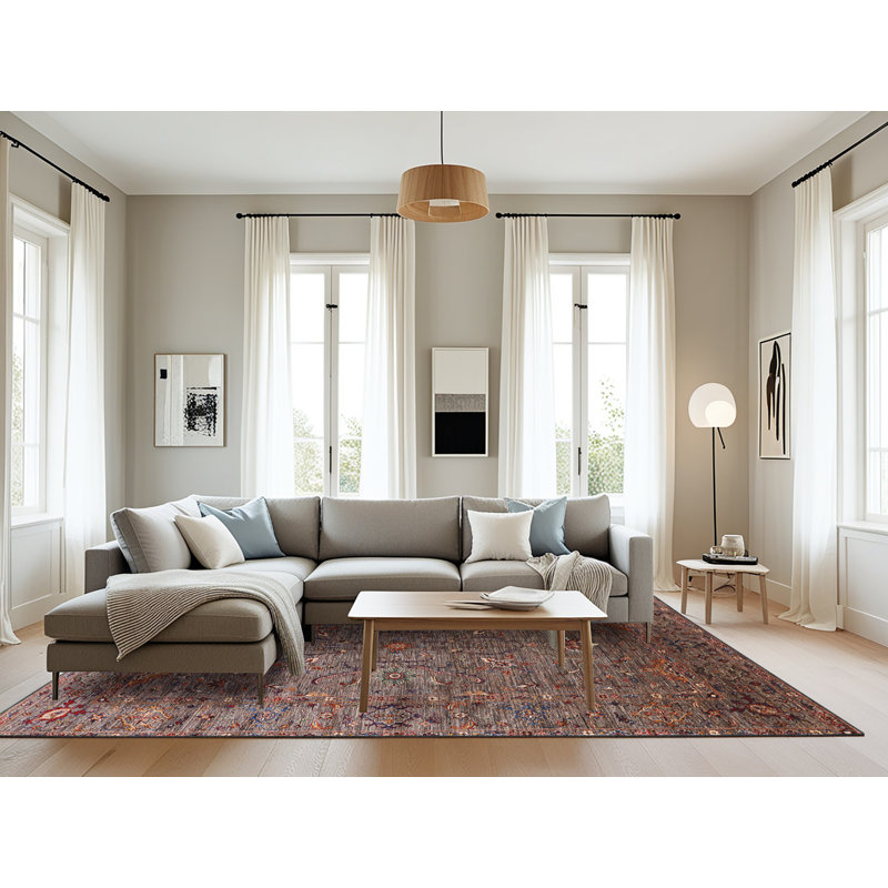 Tapis brun à motif oriental, Rectangle 8 pi x 10 pi